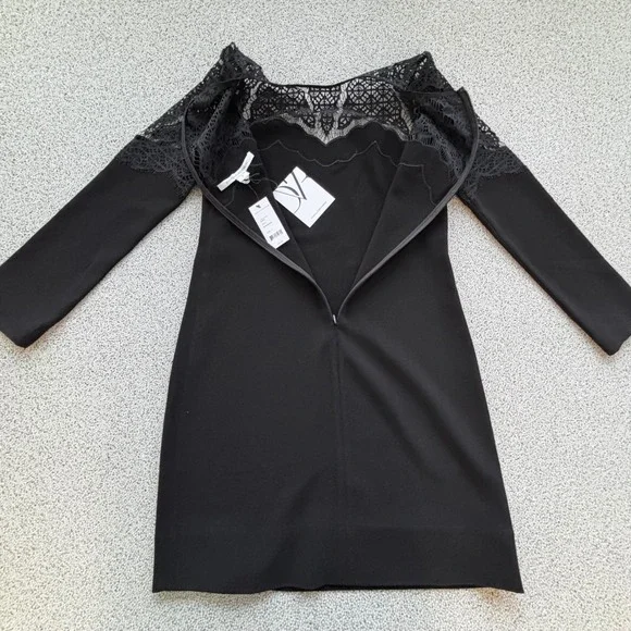 Diane von Furstenberg Dahlia Black Lace Dress Sz 2 Romantic Whimsygoth NWT  $425